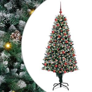 vidaXL Umestno božično drevo Zelena 180 cm PVC, jeklo in plastika