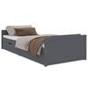 vidaXL Posteljni okvir s predali temno siva borovina 90x200 cm