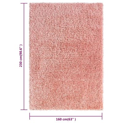 vidaXL Visoka košata preproga roza 160x230 cm 50 mm