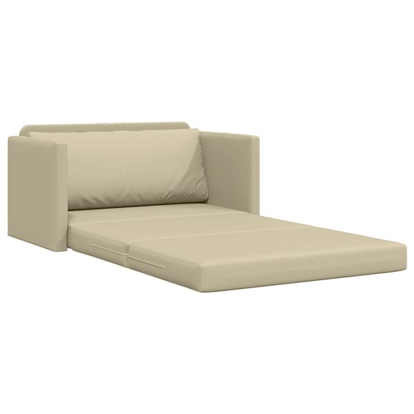 vidaXL Sofa postelja 110cm krema Umetno usnje