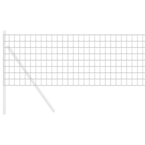 vidaXL Evropska ograja Siva 0.6 x 25 m PVC prevlečen železo