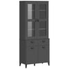 vidaXL Visoka omara VIKEN antracitno siva 80x40x190 cm trdna borovina