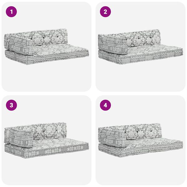 vidaXL Blazina za kavč iz palet svetlo sivo blago z vzorci