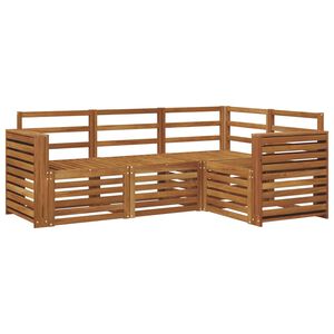 vidaXL Sedežne garniture 4 pcs Naravna Masiven les akacije