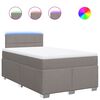 vidaXL Box spring postelja z vzmetnico taupe 120x200 cm blago