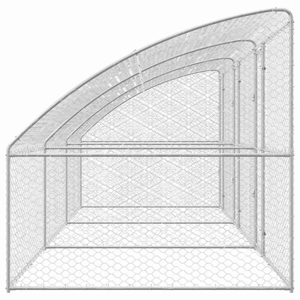 vidaXL Pasja lopa s shranjevanjem 3 pcs srebrna 6 x 2 x 2 m Jeklo
