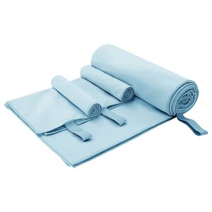 vidaXL Komplet &scaron;portnih brisač 3 kos Modra 210 x 100 cm