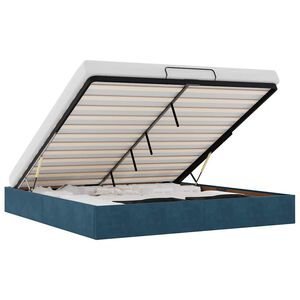 vidaXL Otomanski posteljni okvir brez vzmetnico moder 200x200 cm žamet