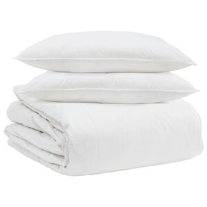 vidaXL Komplet odej z blazino 3 pcs Bela Perje