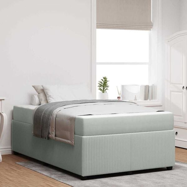 vidaXL Konstrukcija postelje Svetlo siva 120 x 190 cm blago