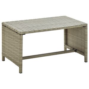 vidaXL Klubska mizica bež 70x40x38 cm poli ratan