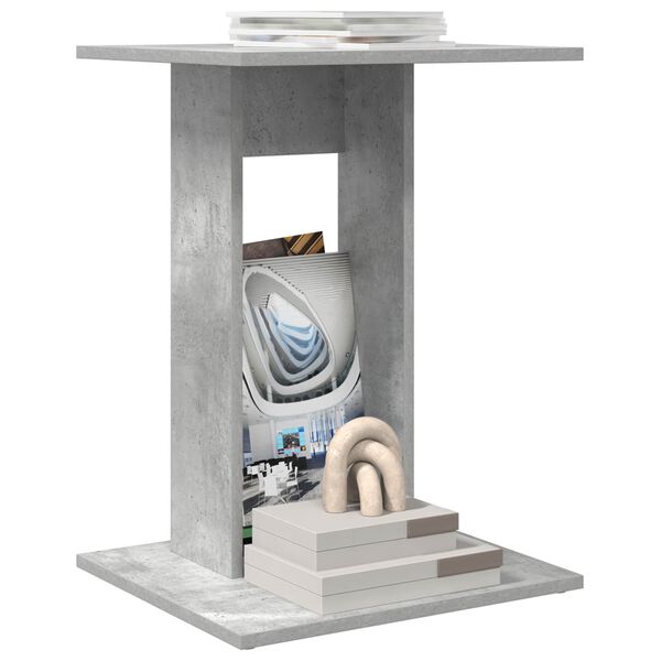 vidaXL Stranska miza Betonsko siva 45 x 40 x 62,5 cm Konstruiran les