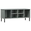 vidaXL Regal za čevlje z nogami siv 106x35x45 cm trden les OSLO