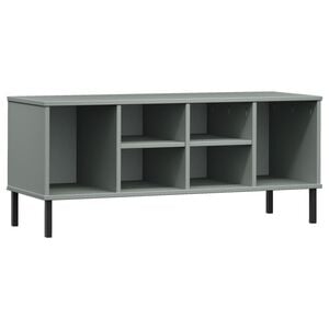 vidaXL Regal za čevlje z nogami siv 106x35x45 cm trden les OSLO