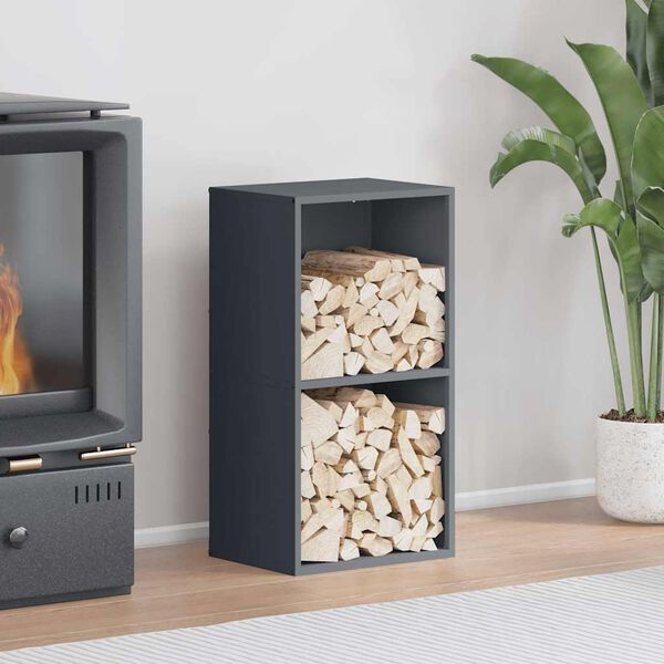 vidaXL Stojalo za drva antracitno 40x30x75 cm hladno valjano jeklo