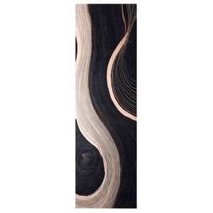 vidaXL Kuhinjska preproga Črna 150 x 45 cm Žamet