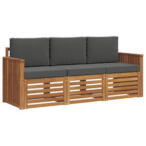 vidaXL Sedežne garniture z blazino 3 pcs Naravna in antracitna