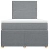 vidaXL Boxspring postelja z vzmetnico svetlo siva 120x190 cm blago