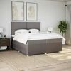 vidaXL Box spring postelja z vzmetnico taupe 200x200 cm blago