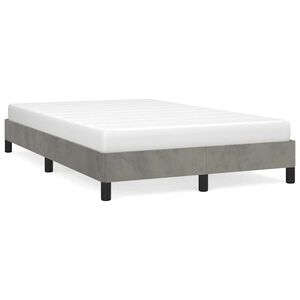 vidaXL Posteljni okvir brez vzmetnice svetlo siv 120x200 cm žamet