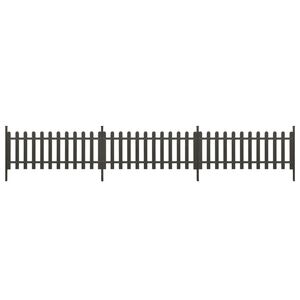 vidaXL Ograja s stebrički 3 kosi WPC 614x80 cm
