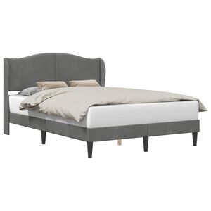 vidaXL Konstrukcija postelje z vzglavjem Temno siva 160 x 200 cm Žamet