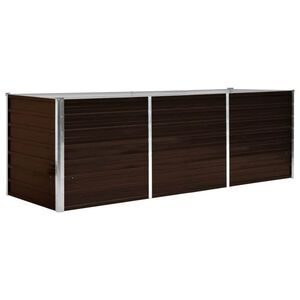 vidaXL Visoka greda rjava 240x80x77 cm pocinkano jeklo