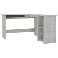 vidaXL Kotna miza L-oblike betonsko siva 120x140x75 cm iverna plošča