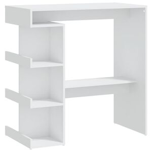 vidaXL Barska miza s policami bela 100x50x101,5 cm iverna plo&scaron;ča