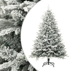 vidaXL Umetna novoletna jelka s snegom zelena 150 cm PVC in PE