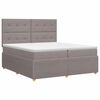 vidaXL Postelja boxspring z vzmetnico Taupe 200 x 200 cm Blago