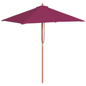 vidaXL Zunanji senčnik z lesenim drogom 150x200 cm bordo rdeč