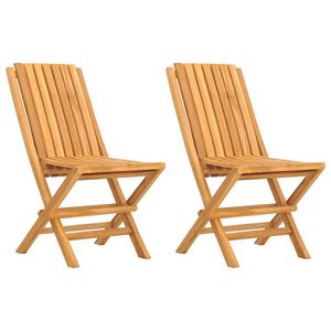 vidaXL Zložljivi stoli 2 kosa 47x47x89 cm Masivni tikovina