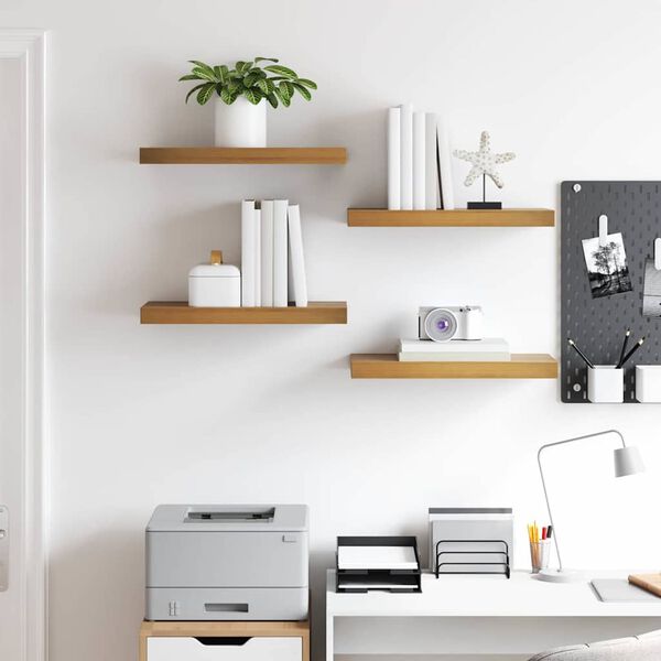 vidaXL Stenska polica 4 pcs Rjava 50 x 23 x 4 cm Konstruiran les