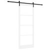 vidaXL Drsna vrata ORKDAL Bela 93 x 232 cm Trden borov les in steklo