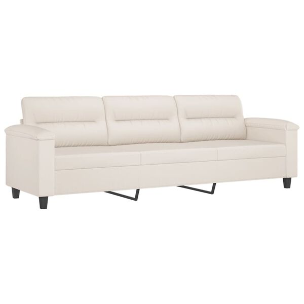 vidaXL Trosed z vzglavniki in blazinami bež 210 cm mikrovlakna