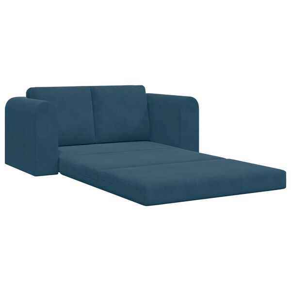 vidaXL Sofa postelja 60cm Modra Žamet
