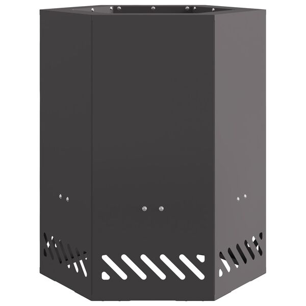 vidaXL Peč za ogenj brez dima Črna 38 x 38 x 51 cm Jeklo