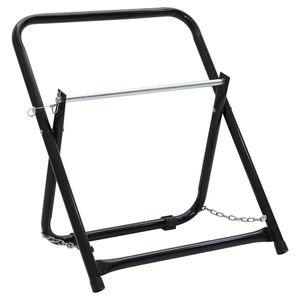vidaXL Voziček za kolut za cev 48 cm 45 kg črno pra&scaron;no lakirano jeklo
