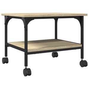vidaXL Stojalo za tiskalnik 2-nadstropno sonoma hrast 50x40x38 cm les
