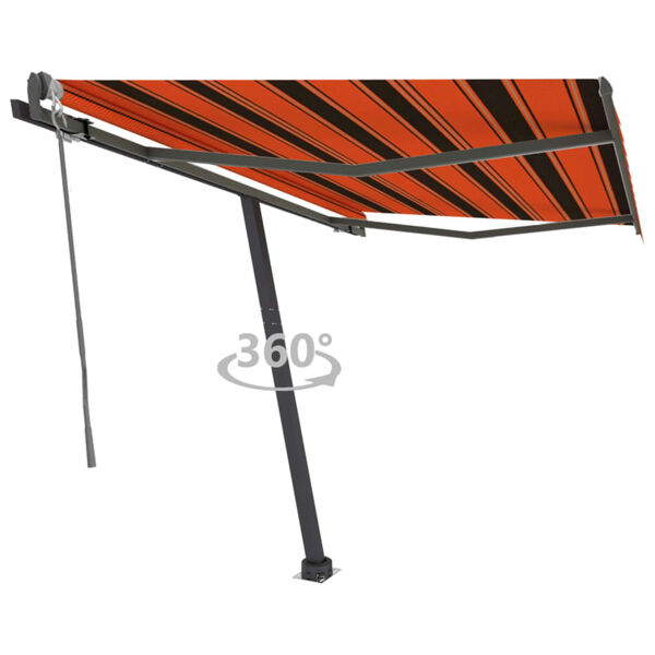 vidaXL Prostostoječa avtomatska tenda 300x250 cm oranžna/rjava