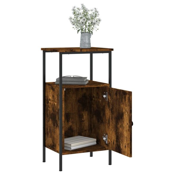 vidaXL Nočna omarica 2 kosa dimljen hrast 41x31x80 cm inženirski les