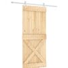 vidaXL Drsna vrata Naravna in bela 90 x 210 cm Masiven borov les