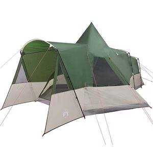 vidaXL Teepee šotor s streho s shranjevanjem Zelena 720 x 465 x 295 cm