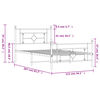 vidaXL Kovinski posteljni okvir z vzglavjem in vznožjem bel 107x203 cm