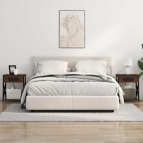 vidaXL Nočna omarica Rjav hrast 41 x 31 x 51 cm Konstruiran les