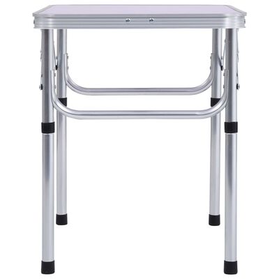 vidaXL Zložljiva miza za kampiranje bela iz aluminija 60x45 cm