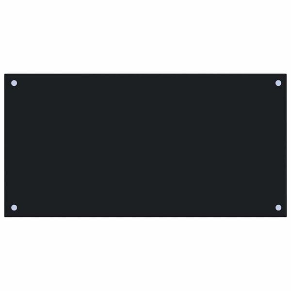 vidaXL Kuhinjska zaščitna obloga črna 80x40 cm kaljeno steklo