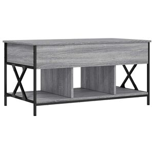 vidaXL Klubska mizica siva sonoma 100x55x50 cm inž. les in kovina