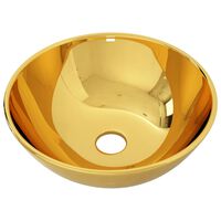 vidaXL Umivalnik 28x10 cm keramičen zlat